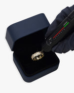 Moissanite 3-Row Baguette Band Ring 14K Gold - Yellow Gold