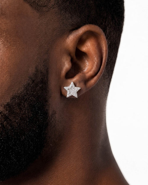 moissanite 5-point star stud earrings 14k gold icecartel model