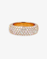 Moissanite 5-Row Band Ring 14K Gold - Rose Gold