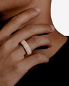 Moissanite 5-Row Band Ring 14K Gold - Rose Gold