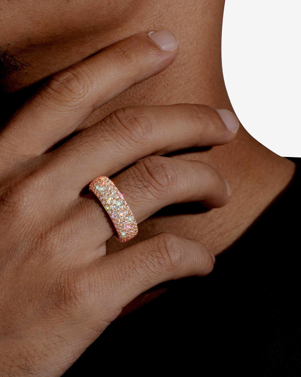 Moissanite 5-Row Band Ring 14K Gold - Rose Gold