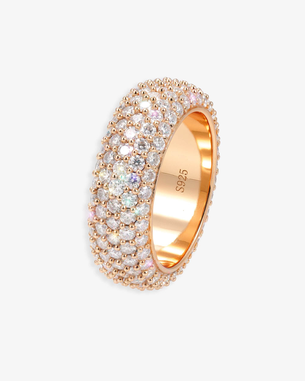 Moissanite 5-Row Band Ring 14K Gold - Rose Gold