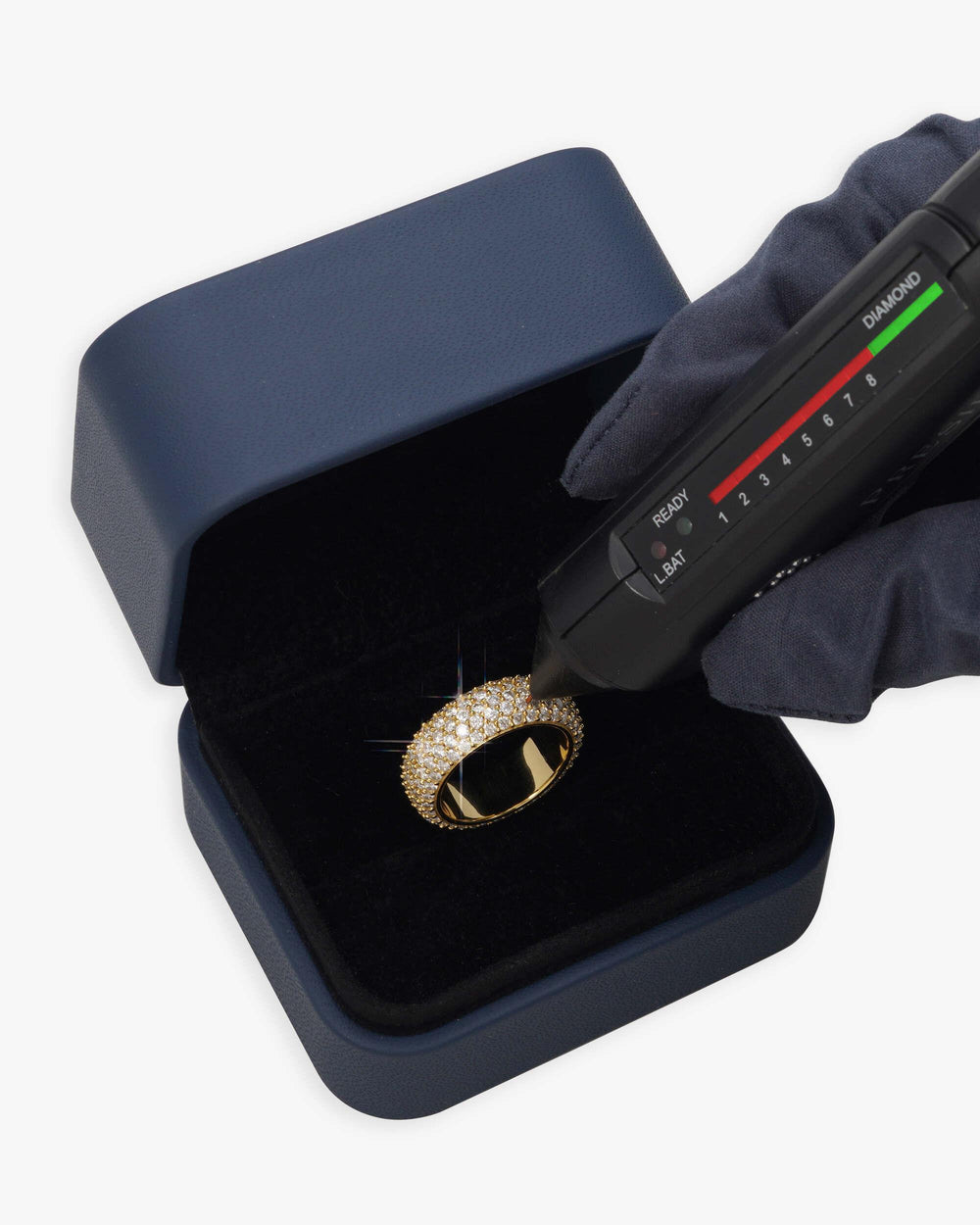 moissanite 5 row band ring 14k icecartel yellow box