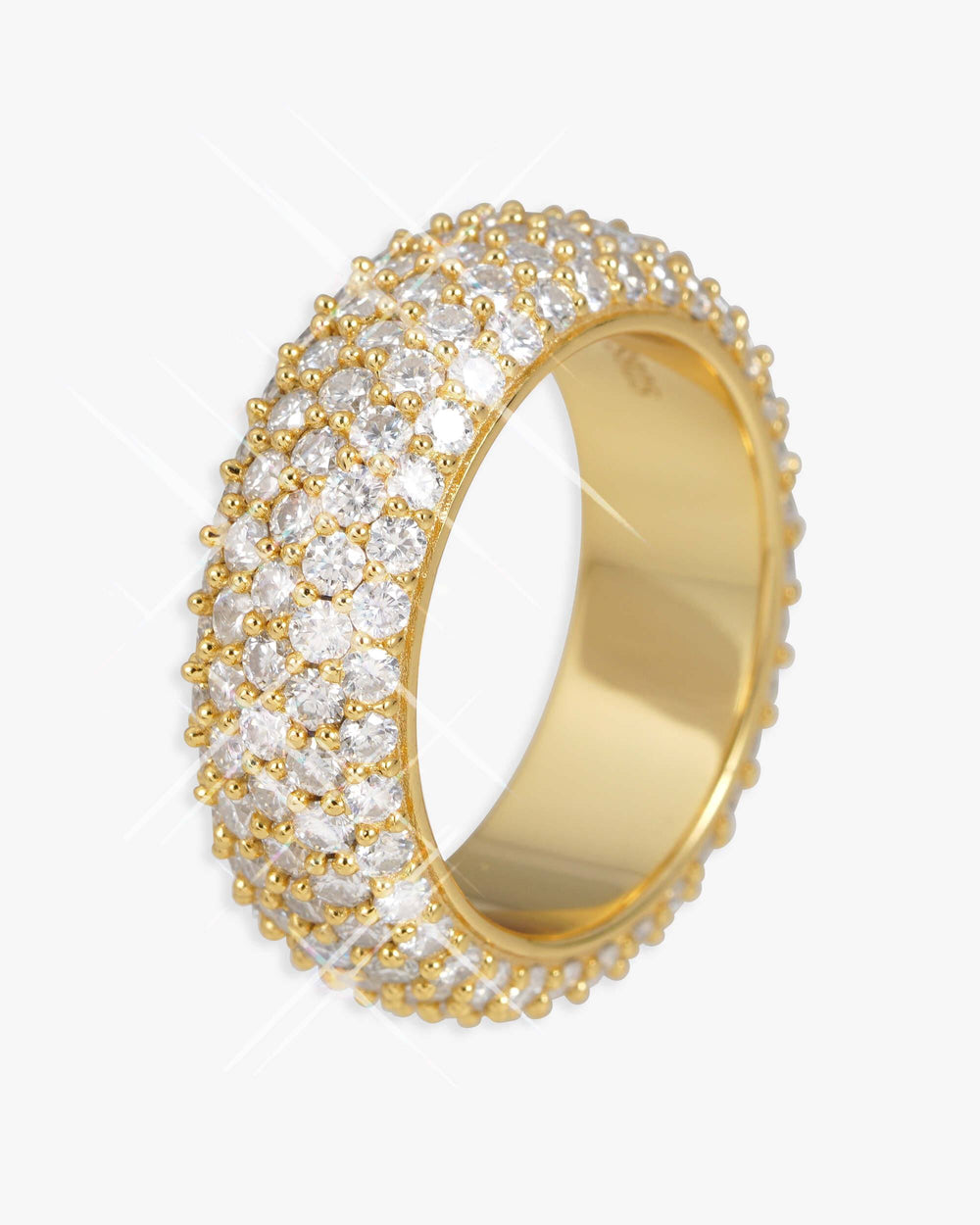 moissanite 5 row band ring 14k icecartel yellow side