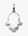 Moissanite Allah Hamsa Hand Pendant 14K Gold - White Gold