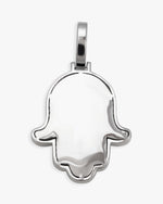 Moissanite Allah Hamsa Hand Pendant 14K Gold - White Gold