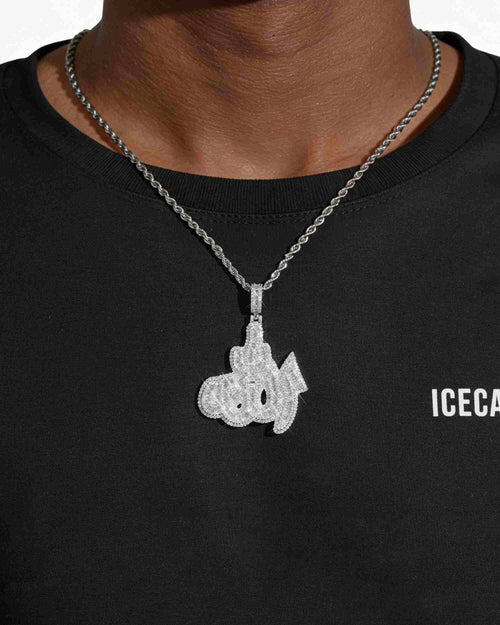 moissanite allah pendant 14k white gold icecartel model