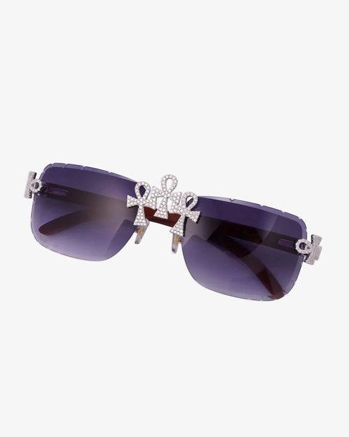 moissanite ankh cross sunglasses 14k gold icecartel dark