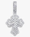 Moissanite Baguette Cross Pendant 14K Gold - White Gold