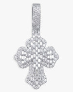 Moissanite Baguette Cross Pendant 14K Gold - White Gold