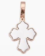 Moissanite Baguette Cross Pendant 14K Gold - Rose Gold