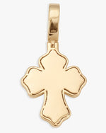 Moissanite Baguette Cross Pendant 14K Gold - Yellow Gold