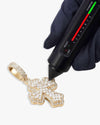 Moissanite Baguette Cross Pendant 14K Gold - Yellow Gold