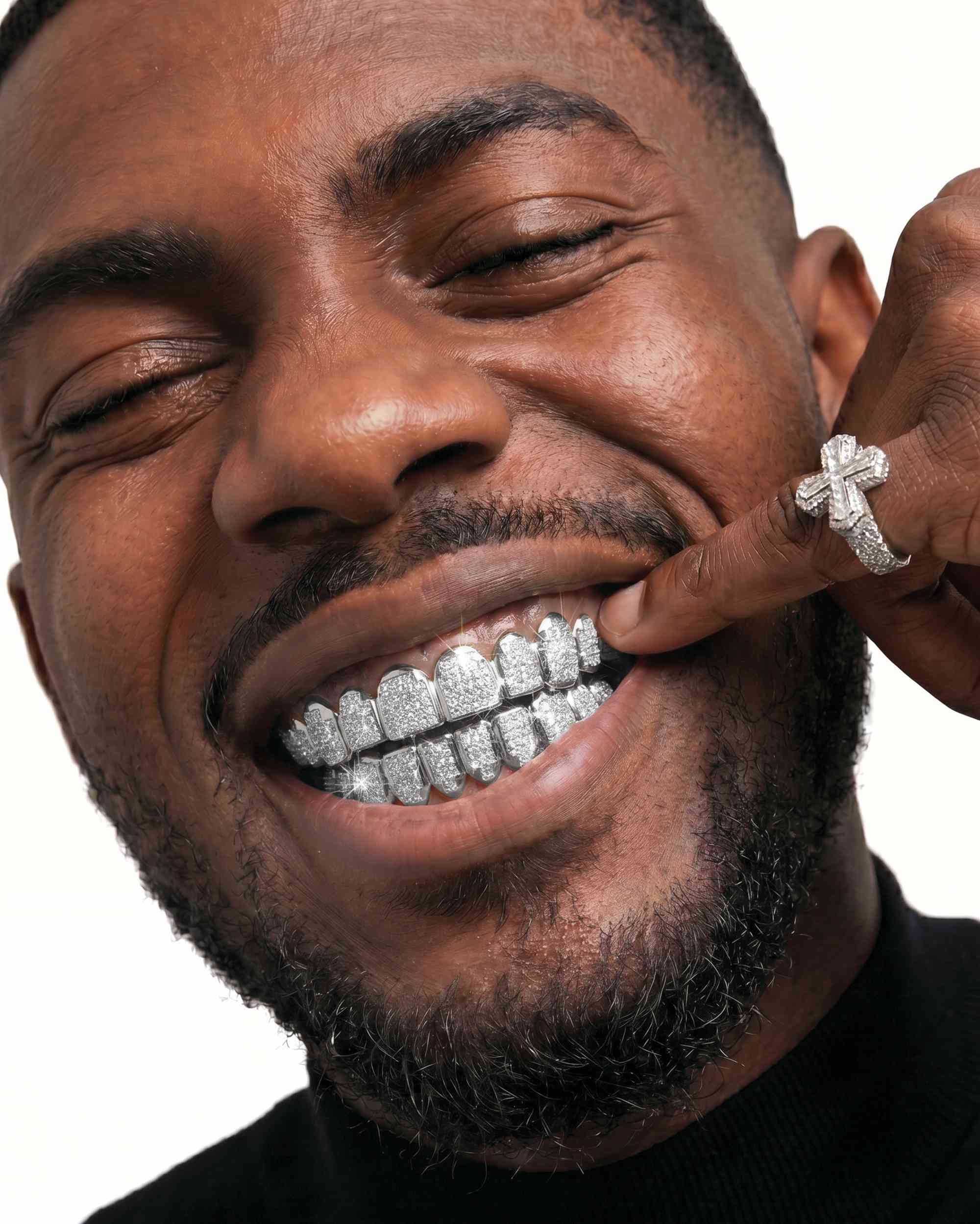 10 on 10 Starbust Diamond Dust Grillz 14K Gold