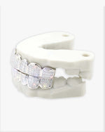 8 on 8 VVS Baguette Moissanite Diamond Grillz - White Gold