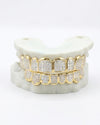 8 on 8 VVS Baguette Moissanite Diamond Grillz - Yellow Gold