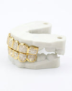 8 on 8 VVS Baguette Moissanite Diamond Grillz - Yellow Gold