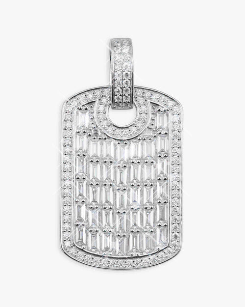 moissanite baguette dog tag pendant 14k gold main