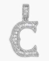 moissanite baguette letter c pendant icecartel main