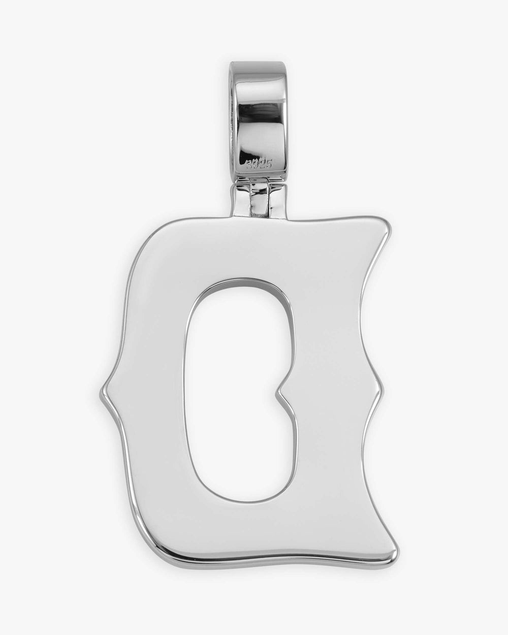 moissanite baguette letter d pendant icecartel back