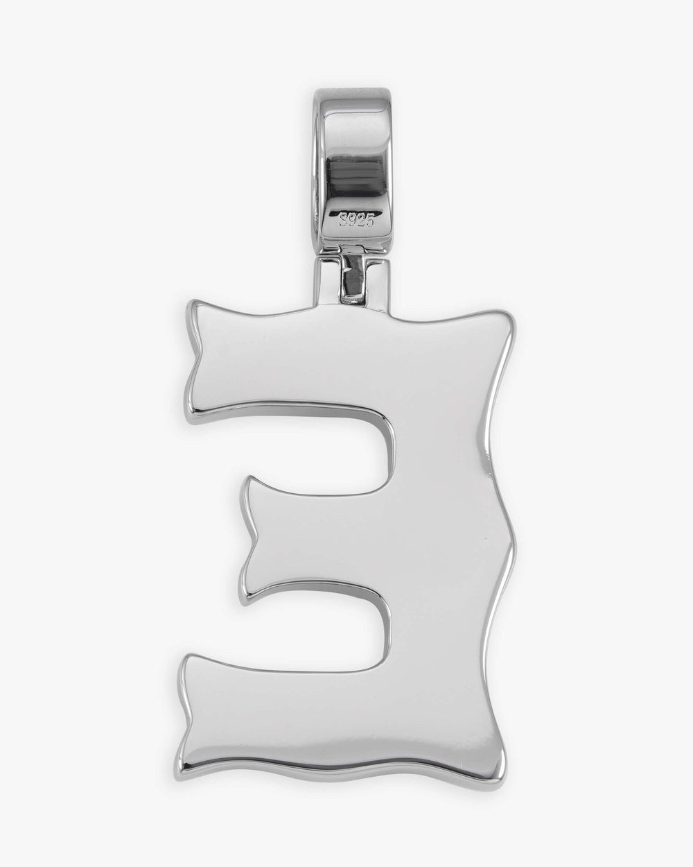 moissanite baguette letter e pendant icecartel back