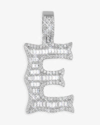 moissanite baguette letter e pendant icecartel main