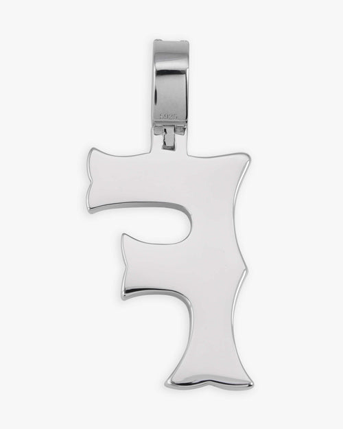 moissanite baguette letter f pendant icecartel back