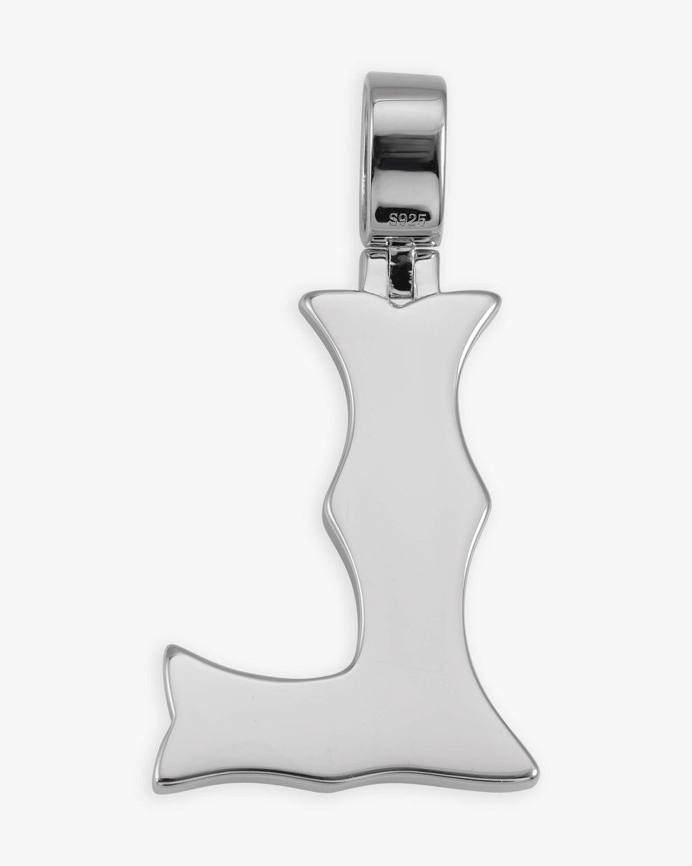 moissanite baguette letter l pendant icecartel back