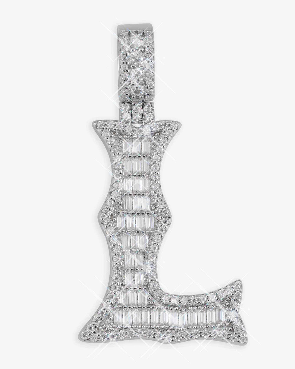 moissanite baguette letter l pendant icecartel main