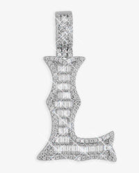 moissanite baguette letter l pendant icecartel main
