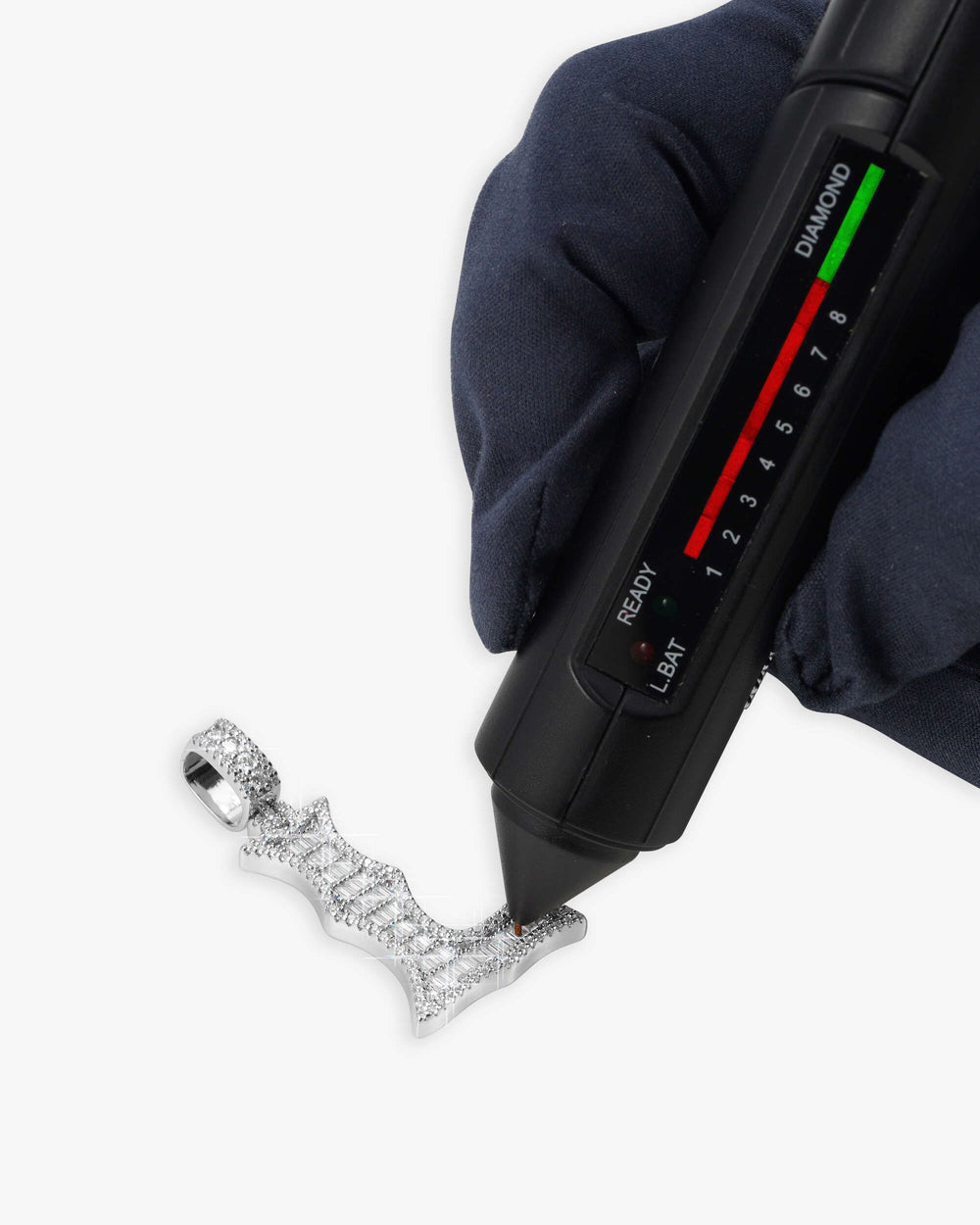 moissanite baguette letter l pendant icecartel test