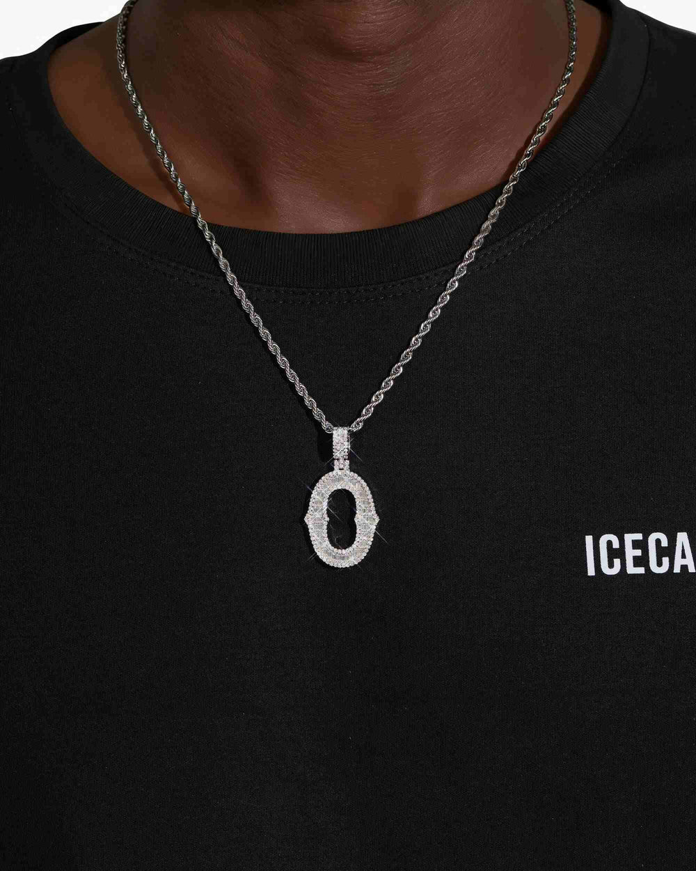 moissanite baguette letter o pendant icecartel model