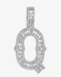moissanite baguette letter q pendant icecartel main