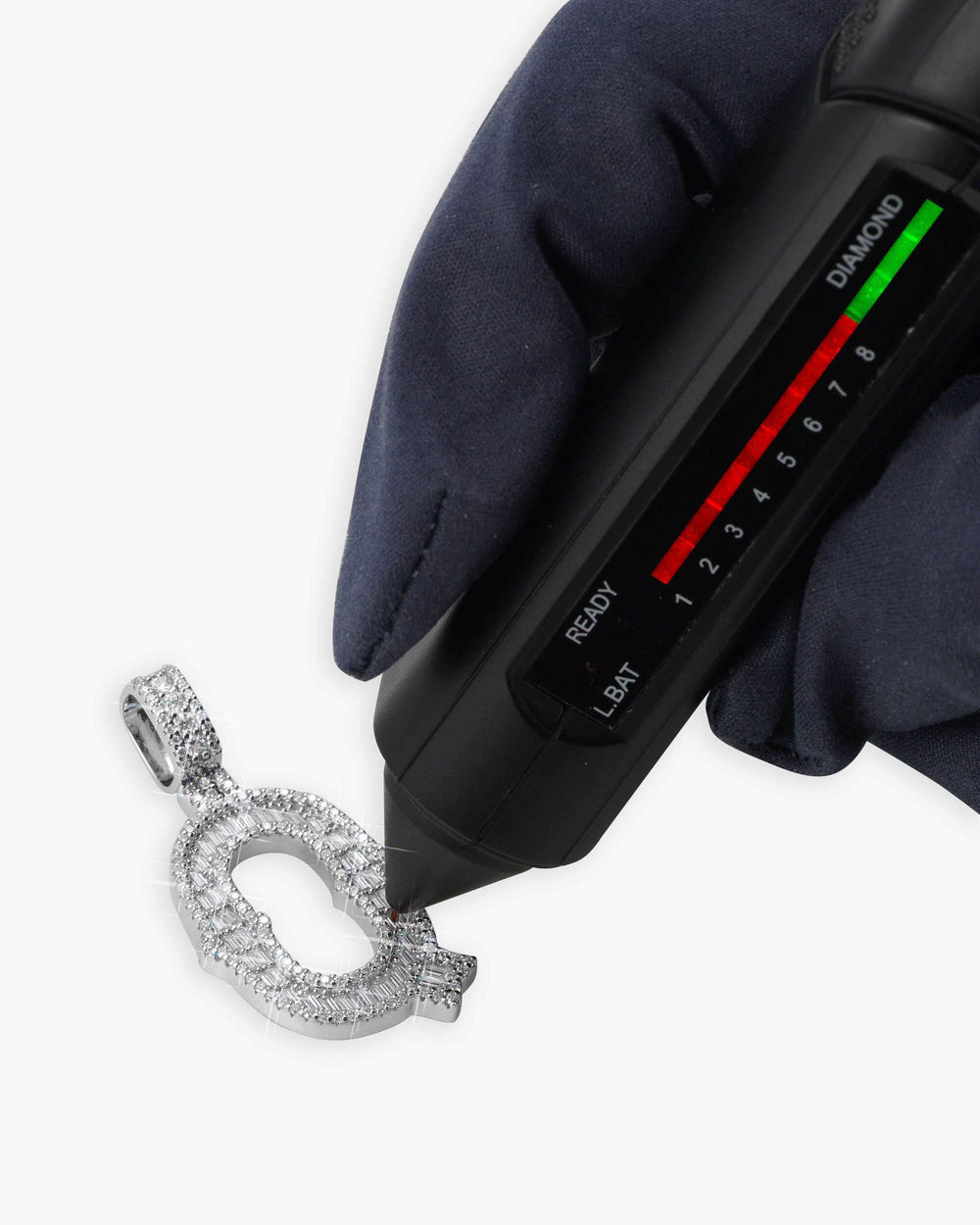 moissanite baguette letter q pendant icecartel test