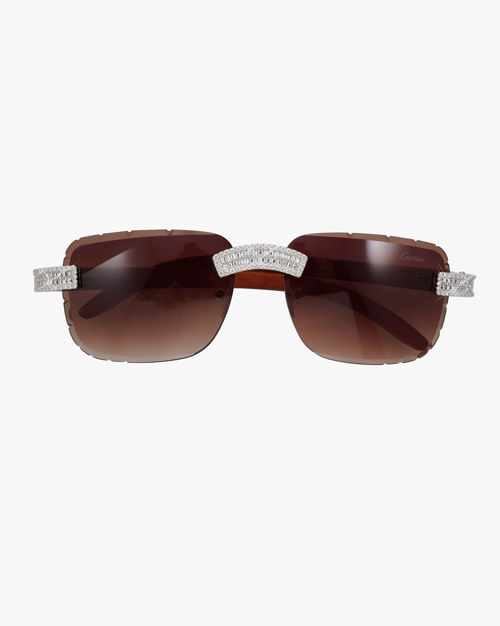 Moissanite Baguette Sunglasses 14K Gold - Brown