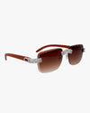 Moissanite Baguette Sunglasses 14K Gold - Brown