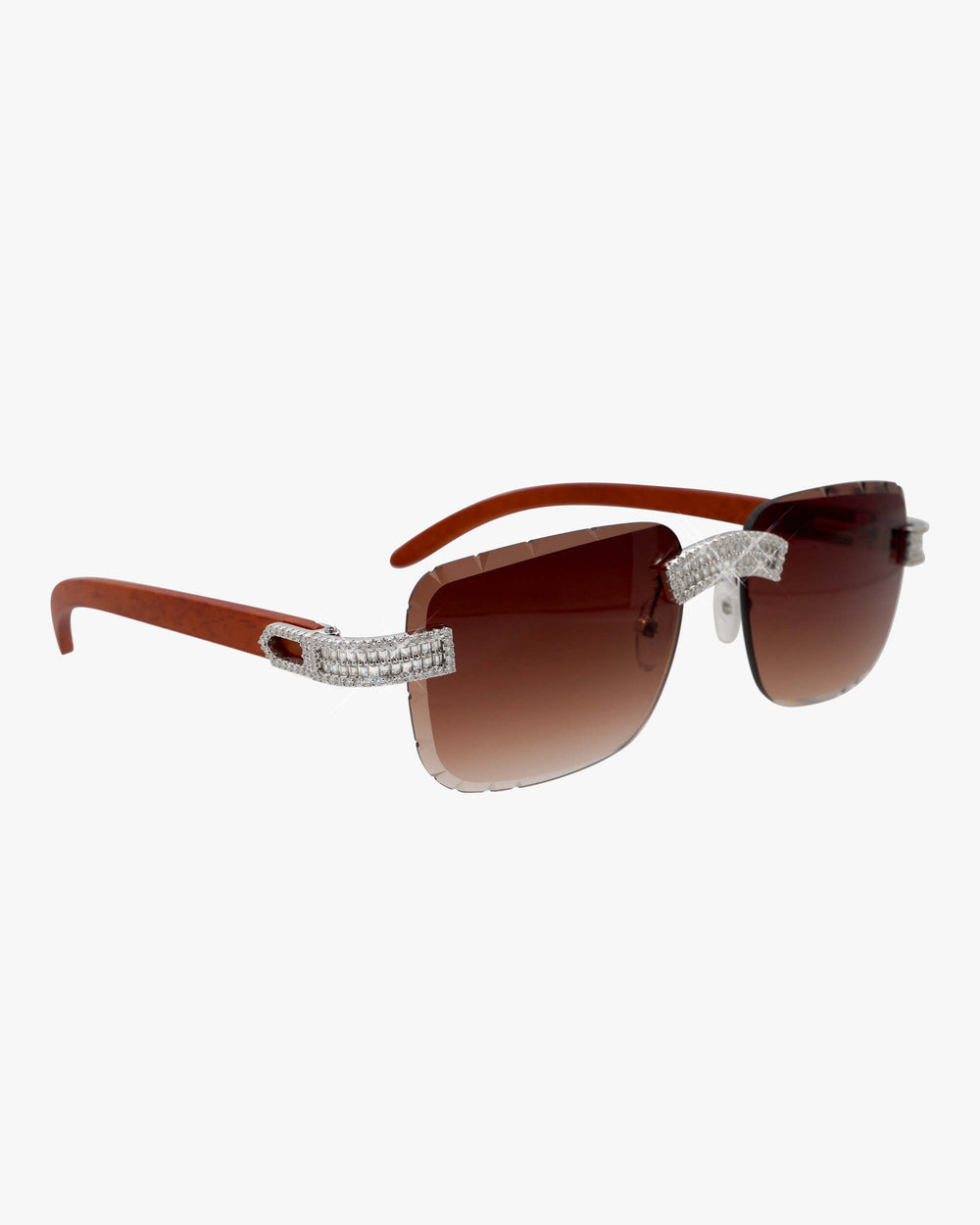 Moissanite Baguette Sunglasses 14K Gold - Brown