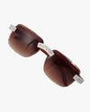 Moissanite Baguette Sunglasses 14K Gold - Brown