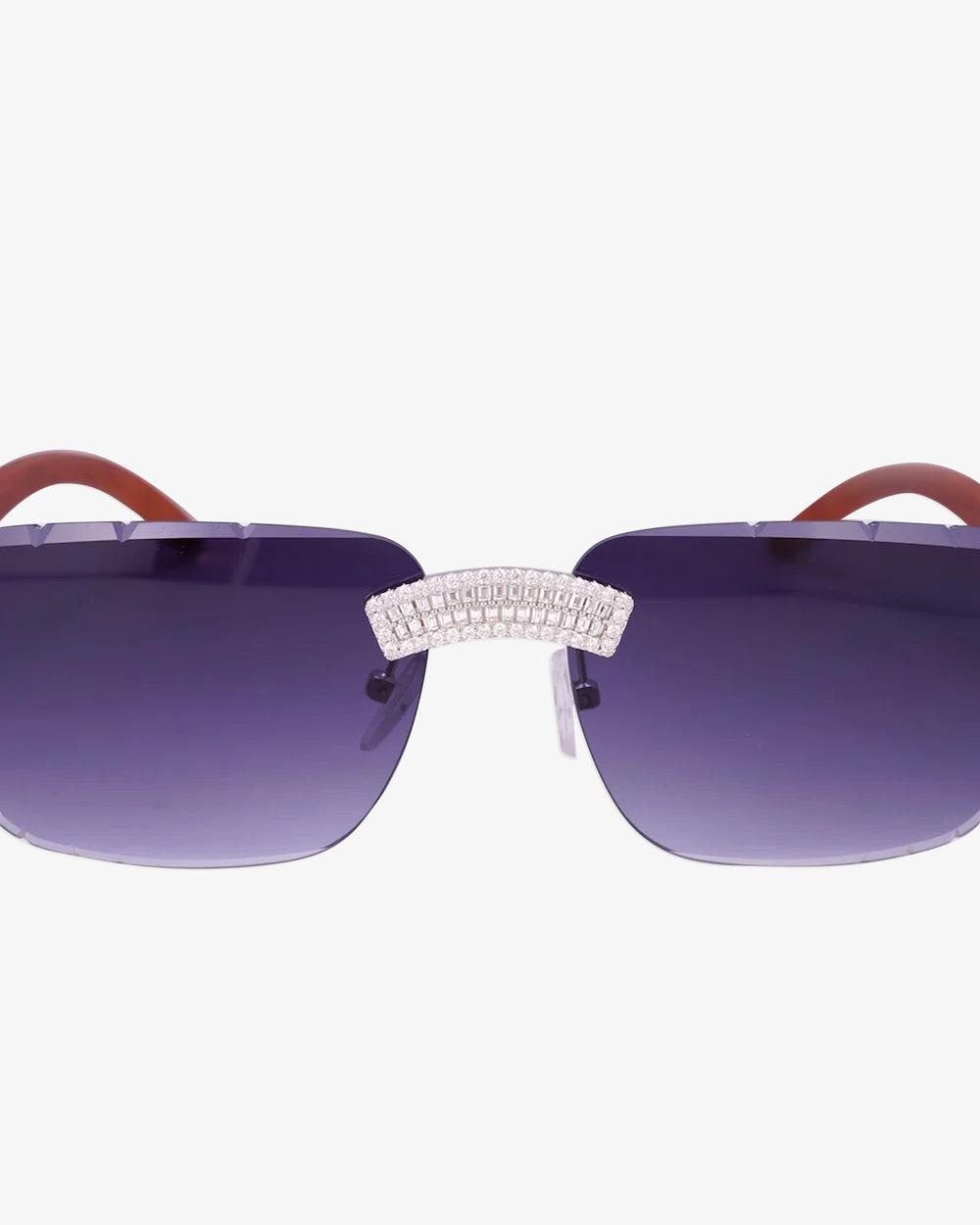 moissanite baguette sunglasses 14k gold icecartel dark close