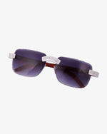 Moissanite Baguette Sunglasses 14K Gold - Blue