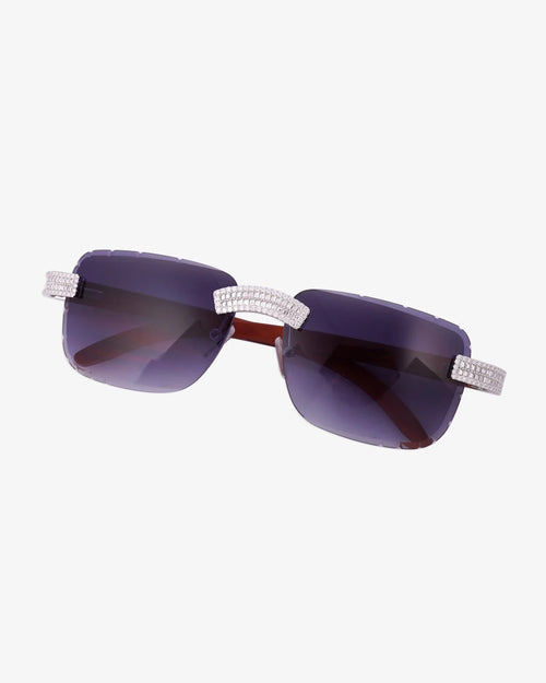 moissanite baguette sunglasses 14k gold icecartel dark front