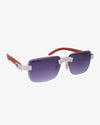 Moissanite Baguette Sunglasses 14K Gold - Blue