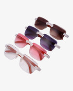 Moissanite Baguette Sunglasses 14K Gold - Clear