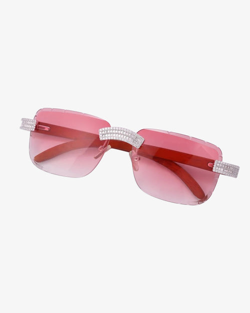 moissanite baguette sunglasses 14k gold icecartel pink