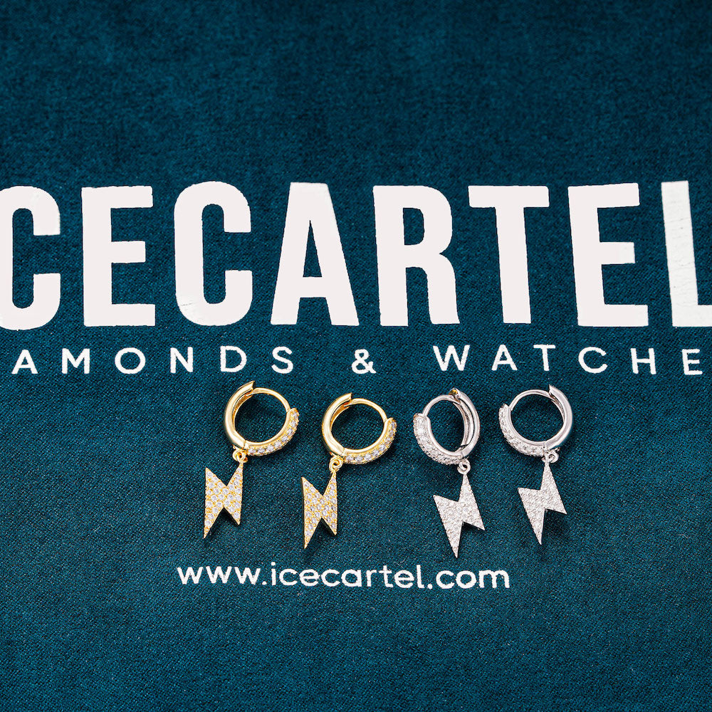 Moissanite bolt earrings 14k icecartel velvet