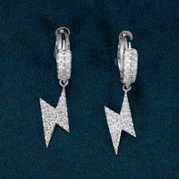 Moissanite bolt earrings 14k icecartel white gold