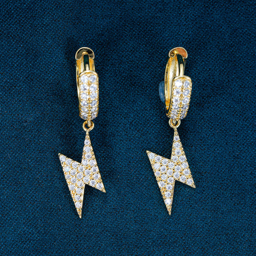 Moissanite bolt earrings 14k icecartel