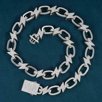 Moissanite bolt link chain necklace custom