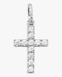 moissanite brilliant cut cross pendant 14k gold icecartel main