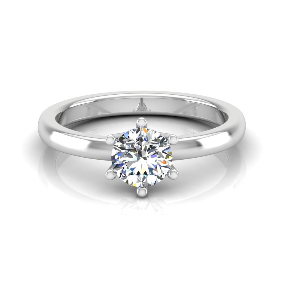 Moissanite Brilliant Solitaire Engagement Ring front